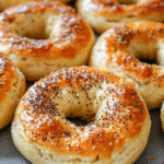Freshly baked Bethenny bagel recipe with everything seasoning