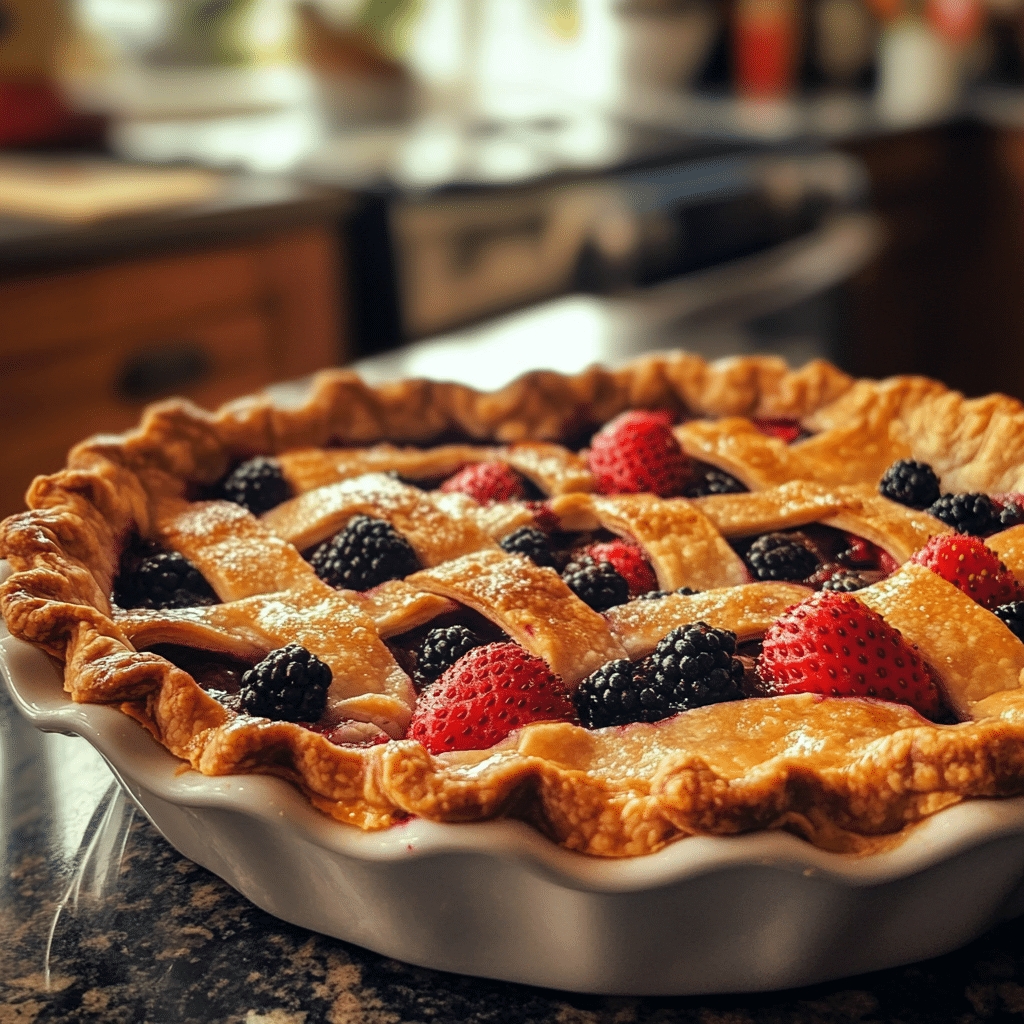gluten free mixed berry pie freshly baked