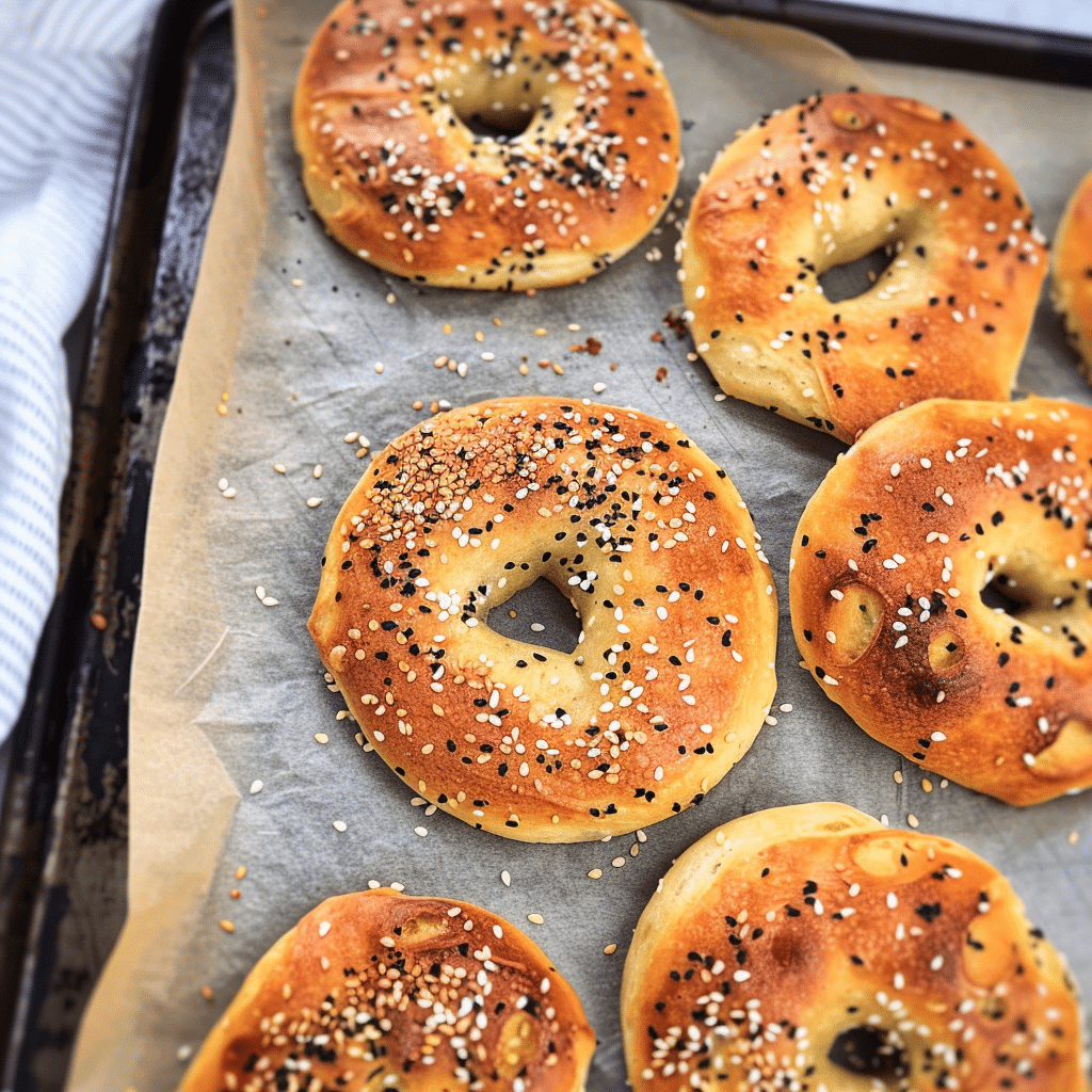 Sola Keto Bagels : The Ultimate Guide to Low-Carb Bagels That Actually Taste Good 4 Homemade keto bagels on parchment paper