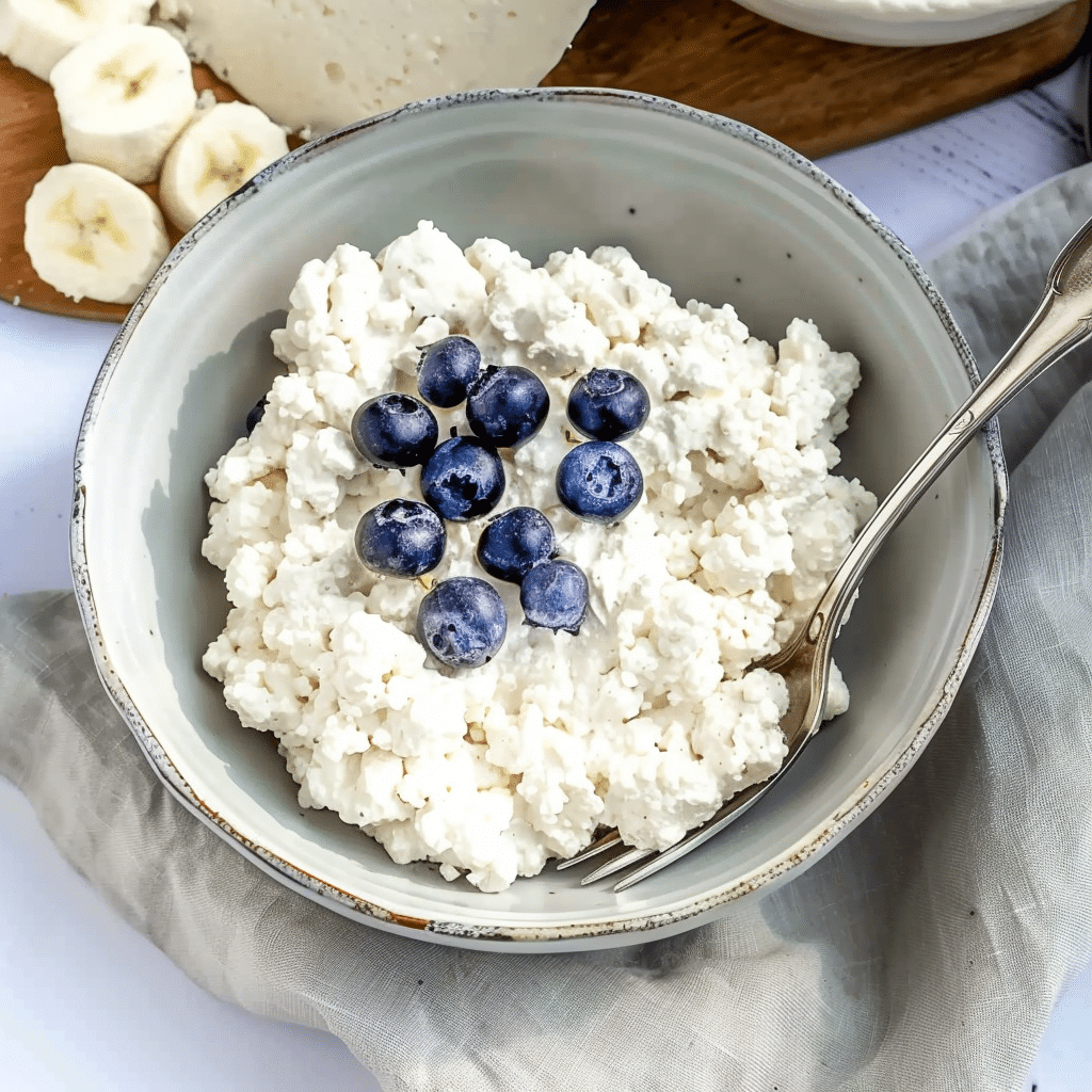 Lactose Free Cottage Cheese: The Complete Guide for Dairy Sensitive Food Lovers 4 bowl of lactose free cottage cheese with blueberries and banana slices