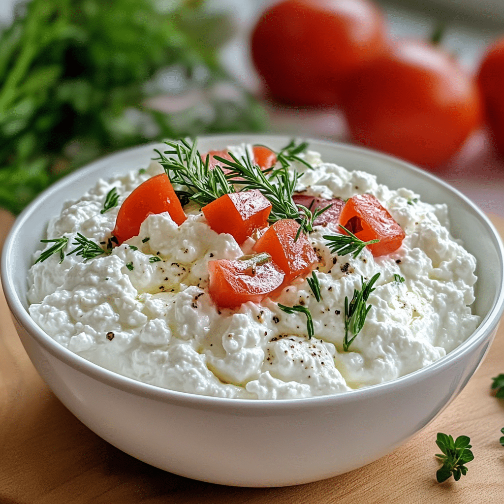 Low Sodium Cottage Cheese: The Ultimate Guide for Health-Conscious Cheese Lovers 6 Low sodium cottage cheese with tomatoes and fresh herbs