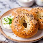 Sola keto bagels served with cream cheese and chives