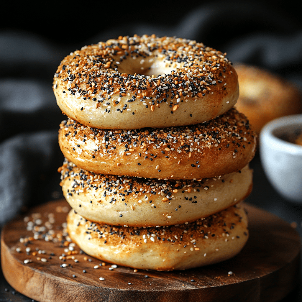 Low Carb Bagels: The Ultimate Guide to the Best Brands, Recipes & Tips 1 Stack of low carb bagels with Everything seasoning